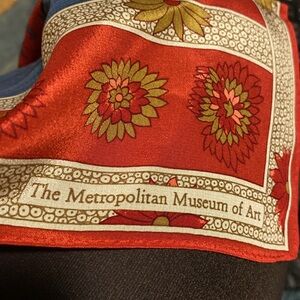 Moma Red and Blue Floral Scarf NWOT